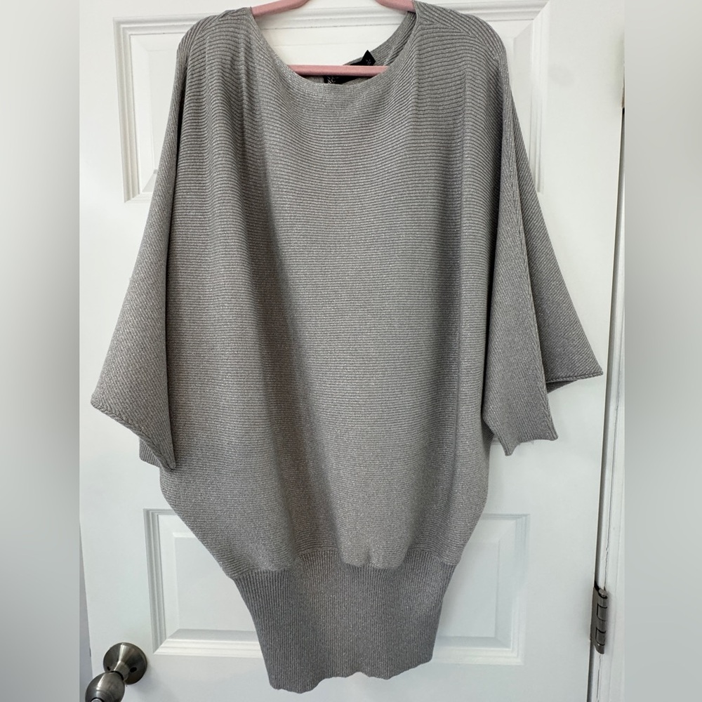 New York & Company Silver/Gray Midi Dress